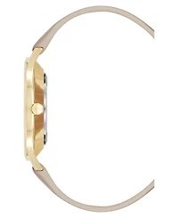 Nine West Women's Quartz Signature Ivory Leather and Gold-Tone Watch, 34mm