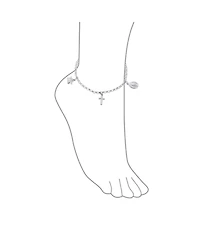 Bling Jewelry Multi Charm Virgin Mary Medallion Religious Dangle Anklet Ankle Bracelet Sterling Silver Long 10 Inch 1