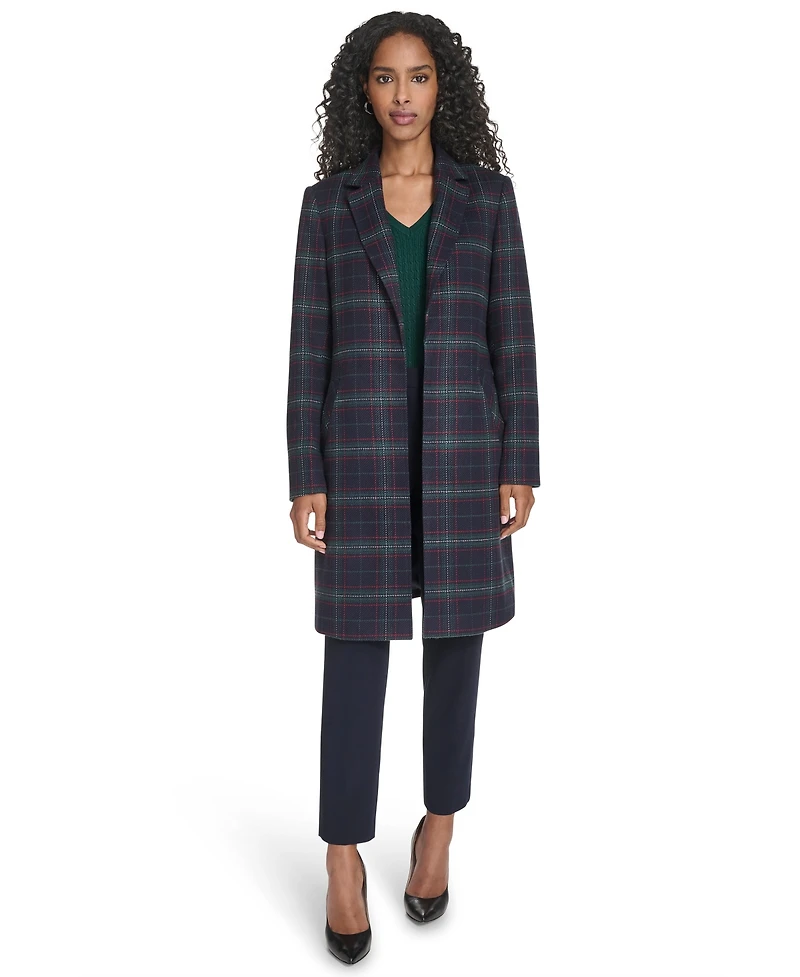 Tommy Hilfiger Women's Windowpane Open Front Topper Jacket