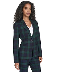Tommy Hilfiger Women's Watch Plaid Slim Fit Blazer