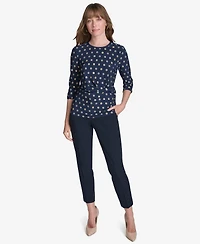 Tommy Hilfiger Women's Crew Neck Moondance Dot Top