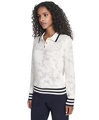 Tommy Hilfiger Women's Jacquard Long Sleeve Floral Sweater