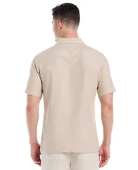 Cubavera Men's Yarndye Panels Dobby Short Sleeve Button Down Shirt