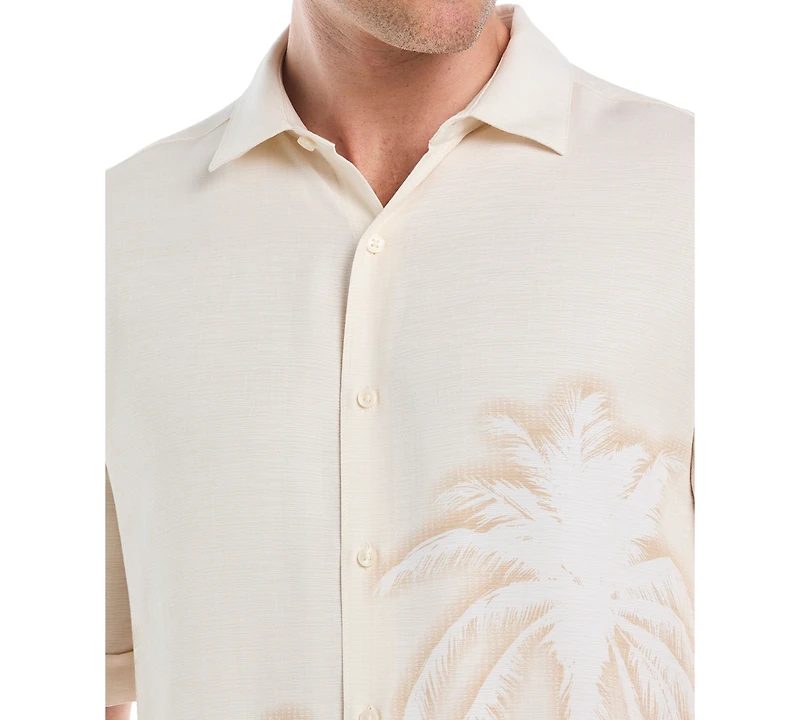 Cubavera Men's Batik Palm Print Short Sleeve Button Down Shirt