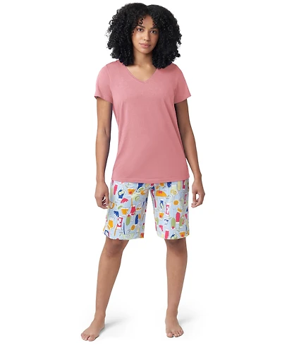 Hue Women's Solid Short-Sleeve Scoop-Neck Pajama T-Shirt