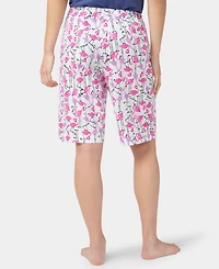 Hue Women's Flamingo Strut Drawstring Bermuda Pajama Shorts