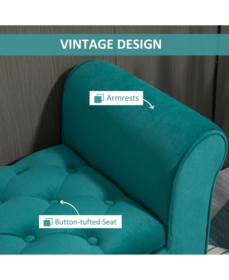 Homcom Button-Tufted Storage Ottoman Bed Bench