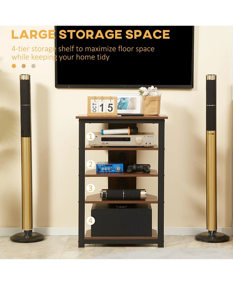 Homcom Small Corner Tv Sd Shelf for Up to 29", Space Saving Design