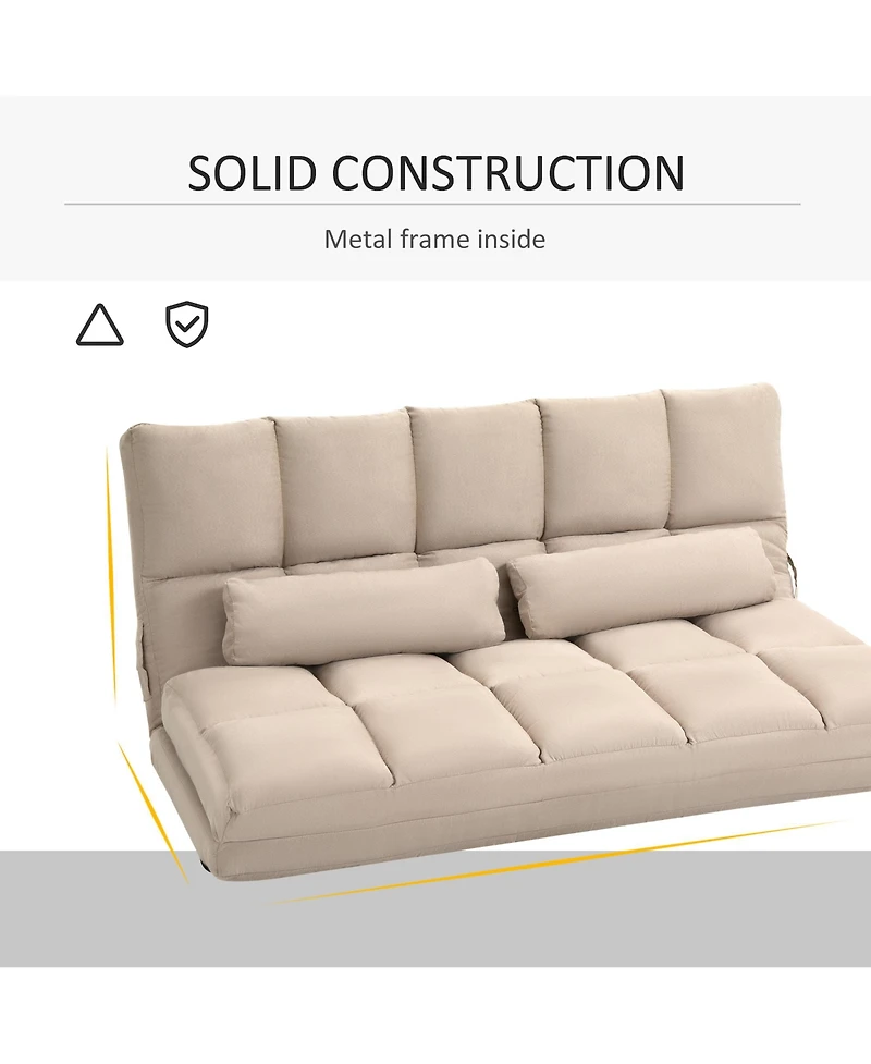 Homcom Convertible Floor Sofa with Adjustable Backrest and Headrest