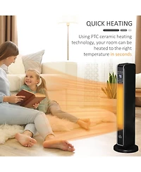 Homcom Oscillating Ceramic Space Heater w/ Remote Control,
