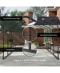 Outsunny 12' x 20' Metal Carport with Metal Roof and Removable Sidewalls