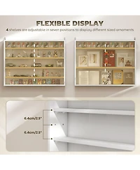 Homcom 5-Tier Display Cabinet Glass Cabinet with 4 Adjustable Shelves,
