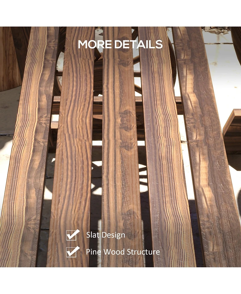 Outsunny Outdoor Table and Chairs for 4 People w/ Wagon Wheel Design