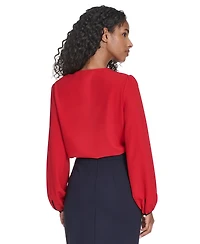 Tommy Hilfiger Women's Long Sleeve Side Tie Top
