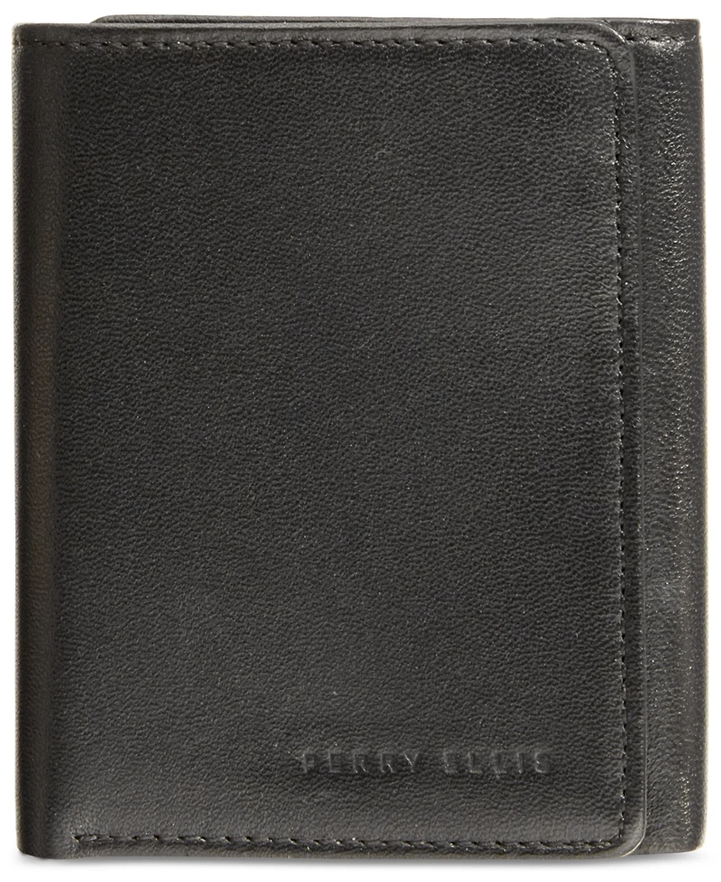 Perry Ellis Portfolio Men's Leather Gramercy Slim Trifold Wallet