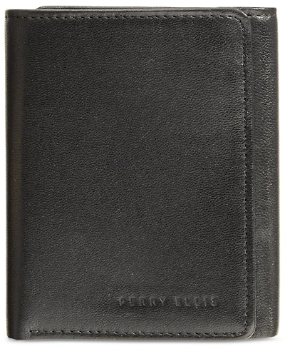 Perry Ellis Portfolio Men's Leather Gramercy Slim Trifold Wallet