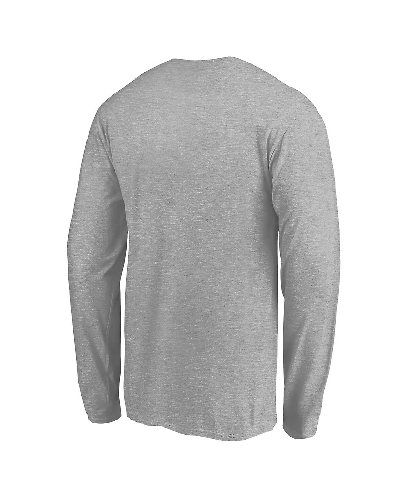 Fanatics Men's Heather Gray Milwaukee Bucks Team State Pride Long Sleeve T-Shirt