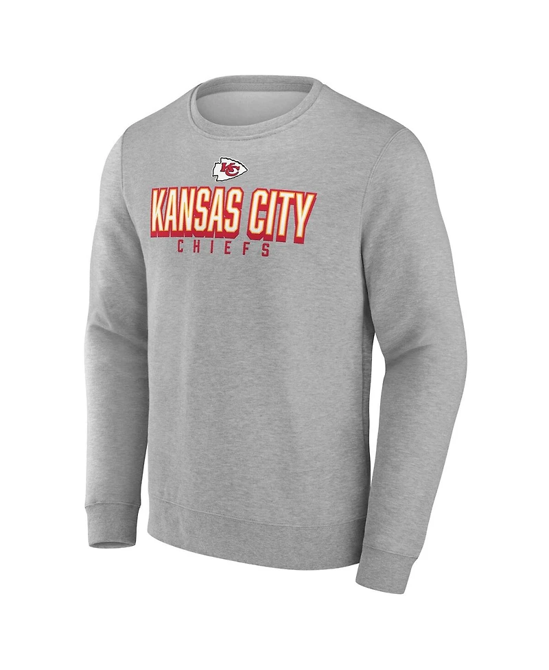 Fanatics Men's Heather Gray Kansas City Chiefs Bold Move Pullover Sweatshirt