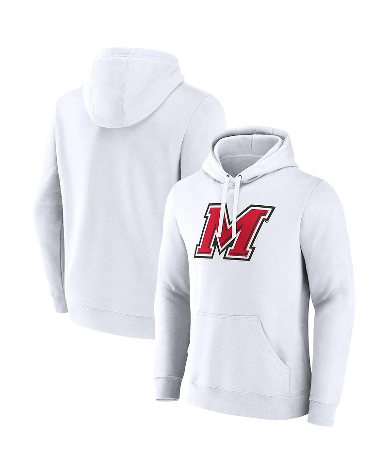 Fanatics Men's White Marist Red Foxes Primary Logo Pullover Hoodie