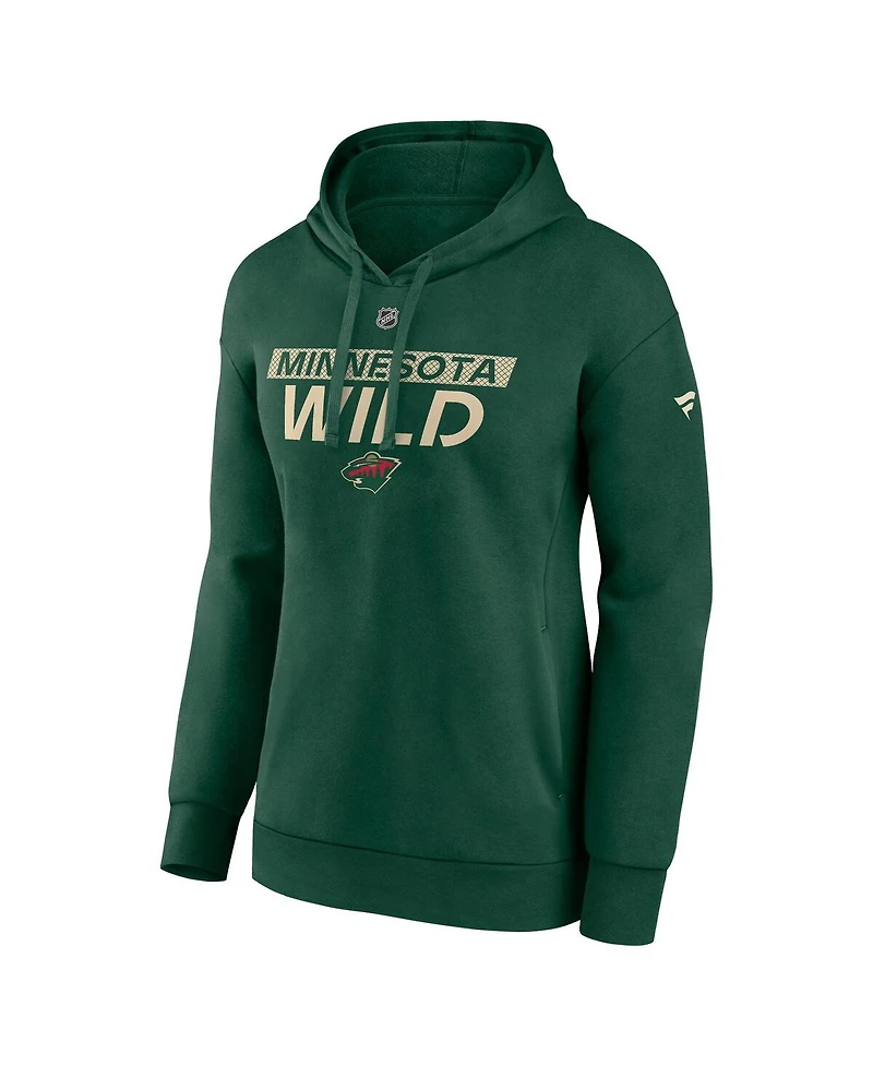 Fanatics Women's Green Minnesota Wild Authentic Pro Core Primary Fleece Pullover Hoodie