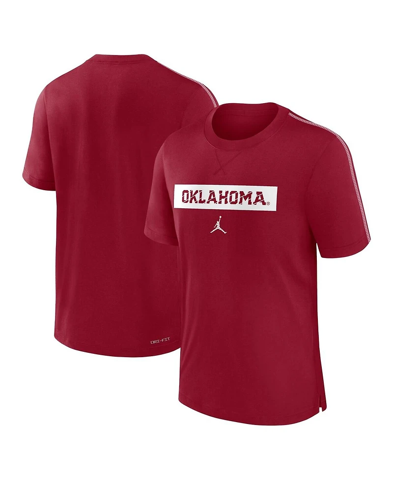 Jordan Men's Crimson Oklahoma Sooners 2024 Sideline Player Performance Tri-Blend T-Shirt