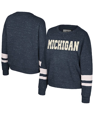 Colosseum Women's Navy Michigan Wolverines Lost City Speckle Pullover Sweatshirt