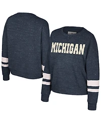 Colosseum Women's Navy Michigan Wolverines Lost City Speckle Pullover Sweatshirt