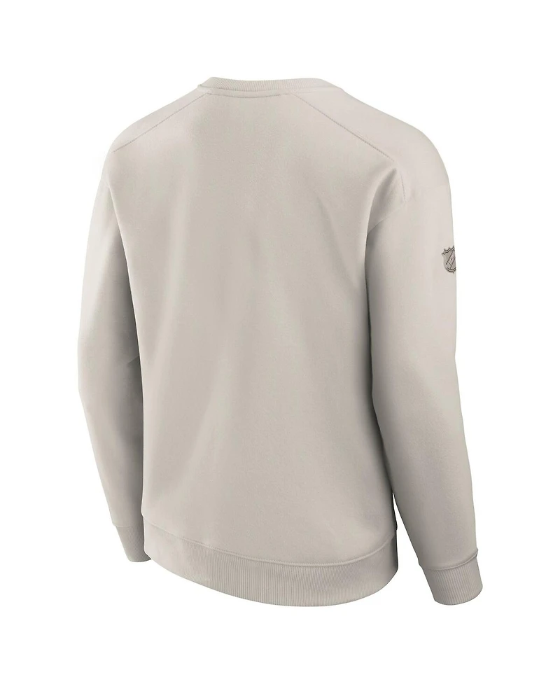 Fanatics Men's Cream Boston Bruins Authentic Pro Road Fleece Pullover Sweatshirt