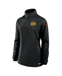 Fanatics Women's Black Chicago Blackhawks Authentic Pro Rink Lightweight Quarter-Zip Pullover Sweatshirt