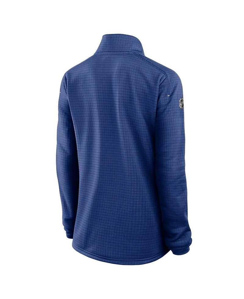 Fanatics Women's Blue Tampa Bay Lightning Authentic Pro Rink Lightweight Quarter-Zip Pullover Top