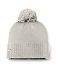 Fanatics Men's Gray Columbus Blue Jackets Road 7 Cuffed with Pom Knit Hat