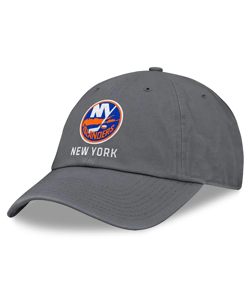 Fanatics Men's Charcoal New York Islanders Washed Adjustable Hat
