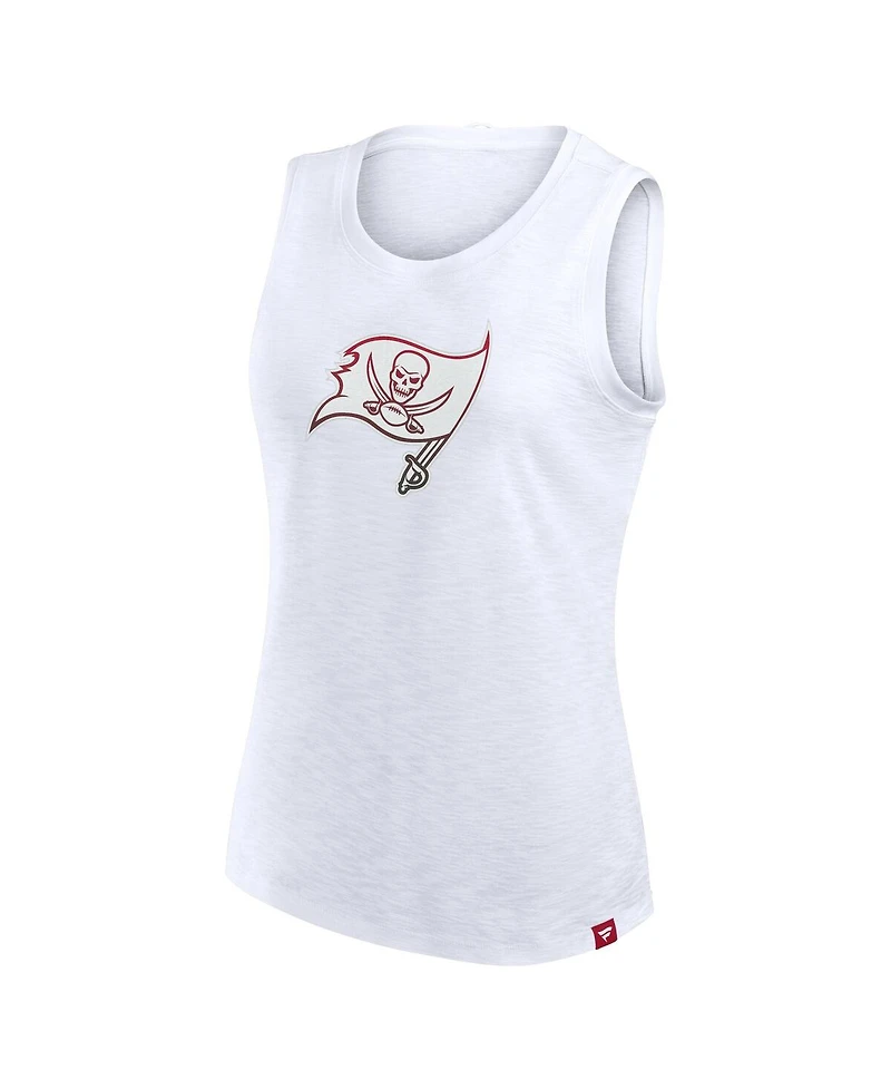 Fanatics Women's White Tampa Bay Buccaneers Slub Tank Top