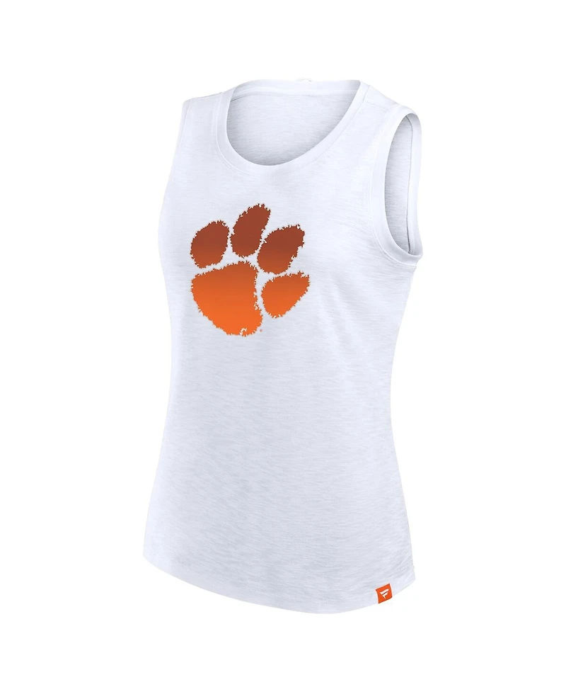 Fanatics Women's White Clemson Tigers Activate Slub Tank Top