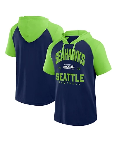 Logo Athletic Men's College Navy Seattle Seahawks Prime Hoodie T-Shirt