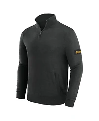 J. Palmer Men's Black Pittsburgh Steelers Franchise Quarter-Zip Sweater