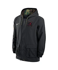 Nike Men's Black Alabama Crimson Tide Full-Snap Hoodie Military Jacket