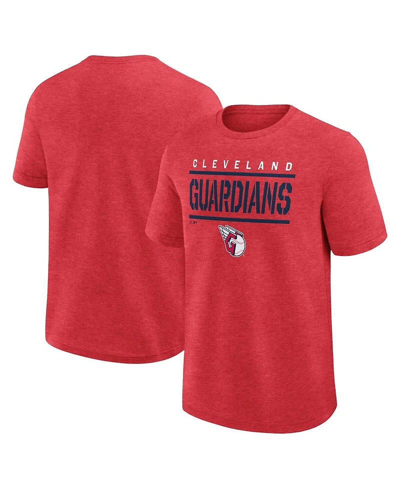 Logo Athletic Men's Heather Red Cleveland Guardians Top Notch T-Shirt