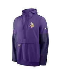 Nike Men's Purple Minnesota Vikings Sideline Anorak Half-Zip Hoodie Sweatshirt