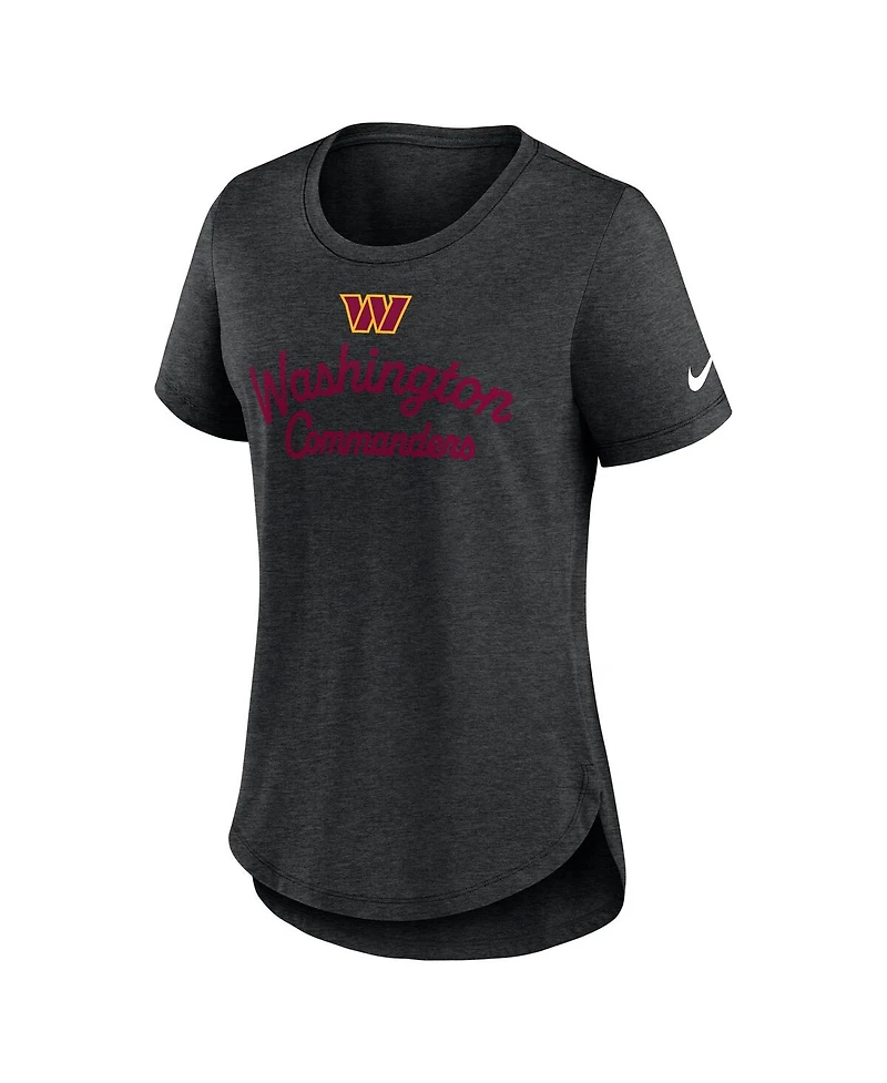 Nike Women's Black Washington Commanders Script Tri-Blend T-Shirt