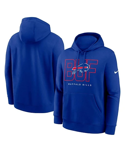 Nike Men's Royal Buffalo Bills Busted Play Club Fleece Pullover Hoodie