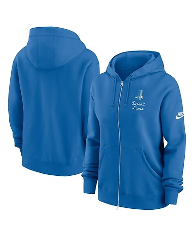 Nike Women's Blue Detroit Lions Phoenix Rewind Full-Zip Hoodie