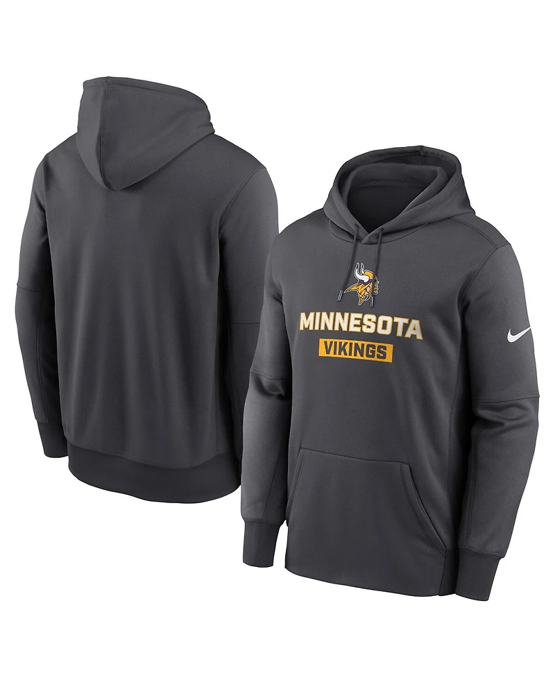 Nike Men's Anthracite Minnesota Vikings Toss Sweep Performance Pullover Hoodie