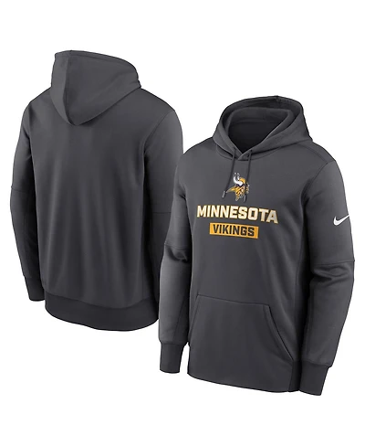 Nike Men's Anthracite Minnesota Vikings Toss Sweep Performance Pullover Hoodie