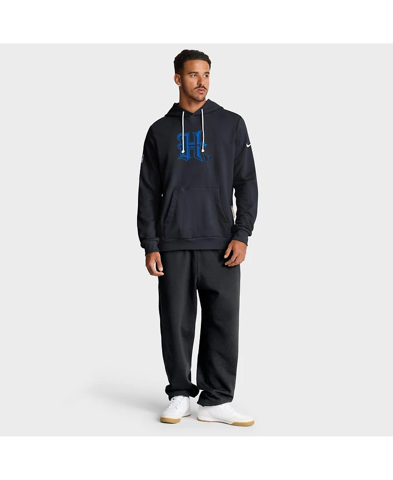 Nike Men's Navy Houston Texans Sideline Offensive Set Play Performance Pullover Hoodie