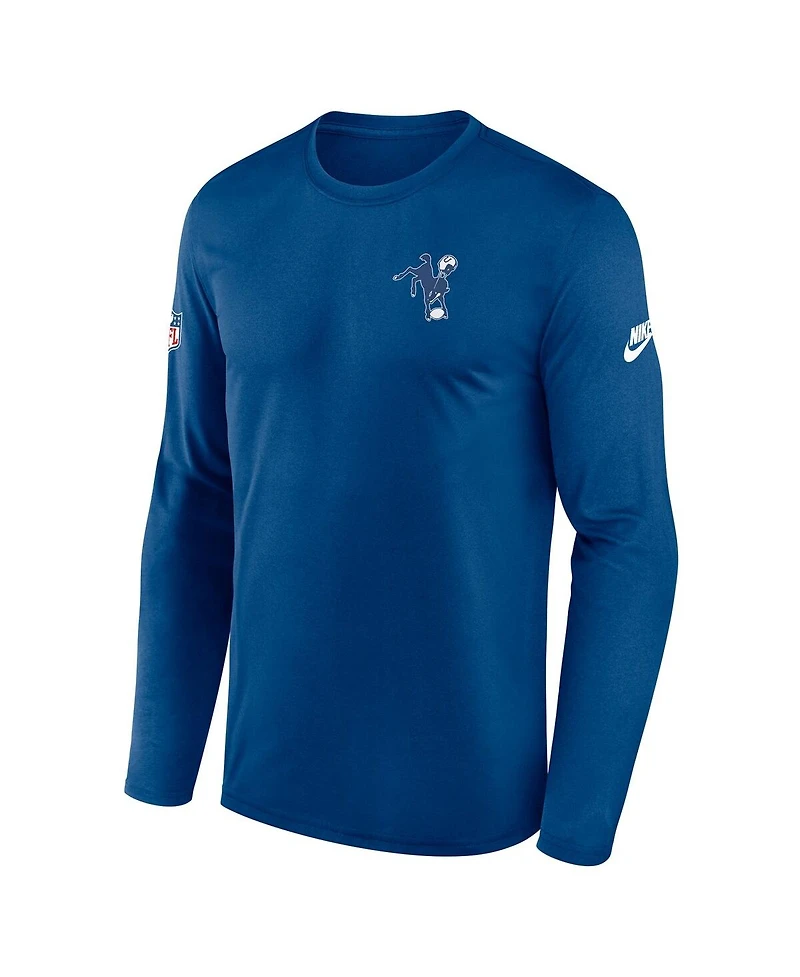 Nike Men's Royal Indianapolis Colts Legend Small Logo Performance Long Sleeve T-Shirt