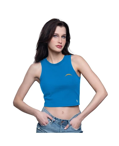 Starter Women's Powder Blue Los Angeles Chargers Show Up Cropped Tank Top
