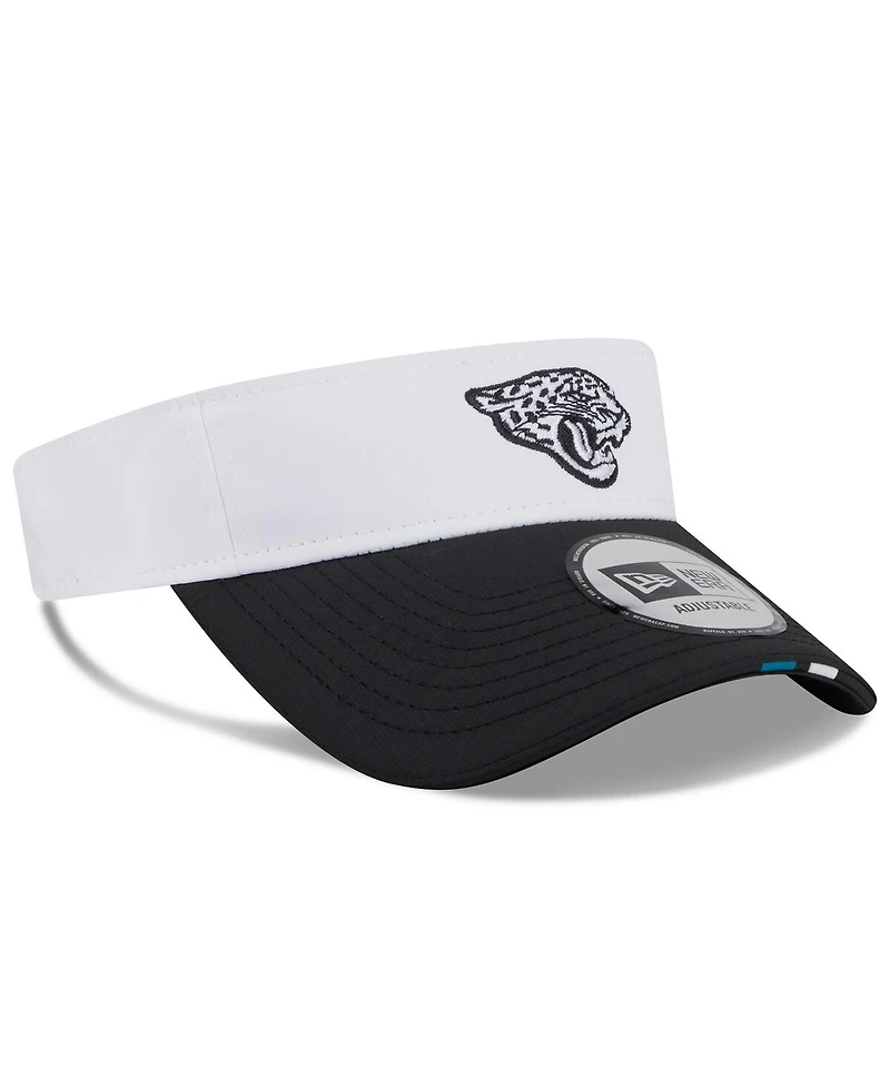 New Era Men's White/Black Jacksonville Jaguars 2025 Nfl Training Camp Adjustable Visor Hat
