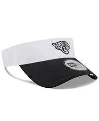 New Era Men's White/Black Jacksonville Jaguars 2025 Nfl Training Camp Adjustable Visor Hat