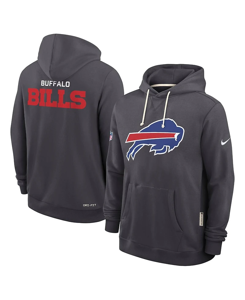 Nike Men's Anthracite Buffalo Bills Sideline Initial Home Performance Pullover Hoodie
